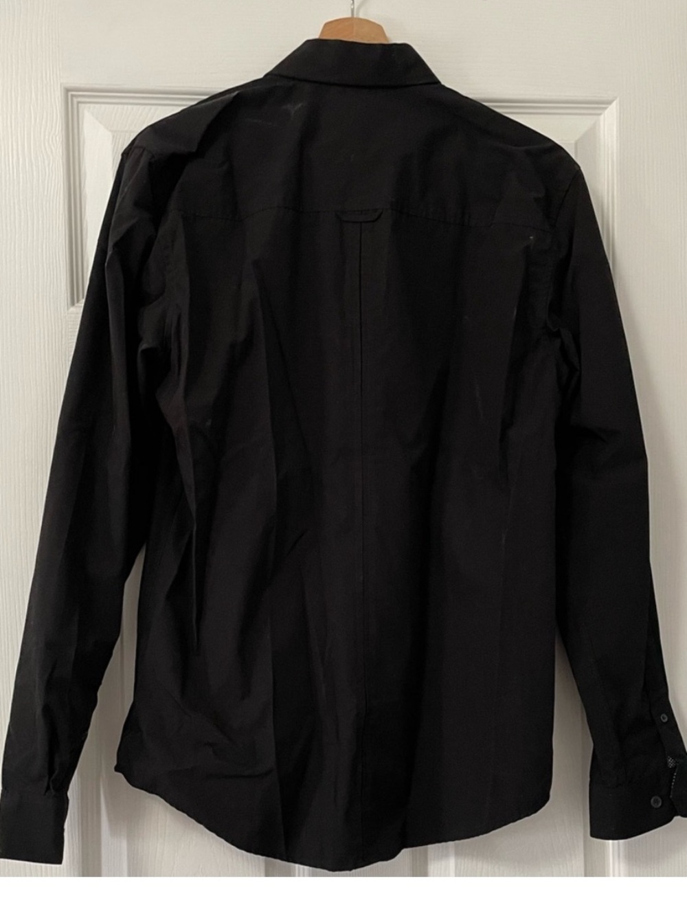 Simon’s Men's Black Button-Down Shirt - Classic Dress Shirt Medium - Picture 4 of 7